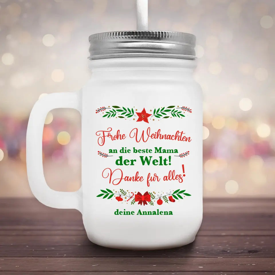Beste Mama Weihnachten - Marmeladenglas