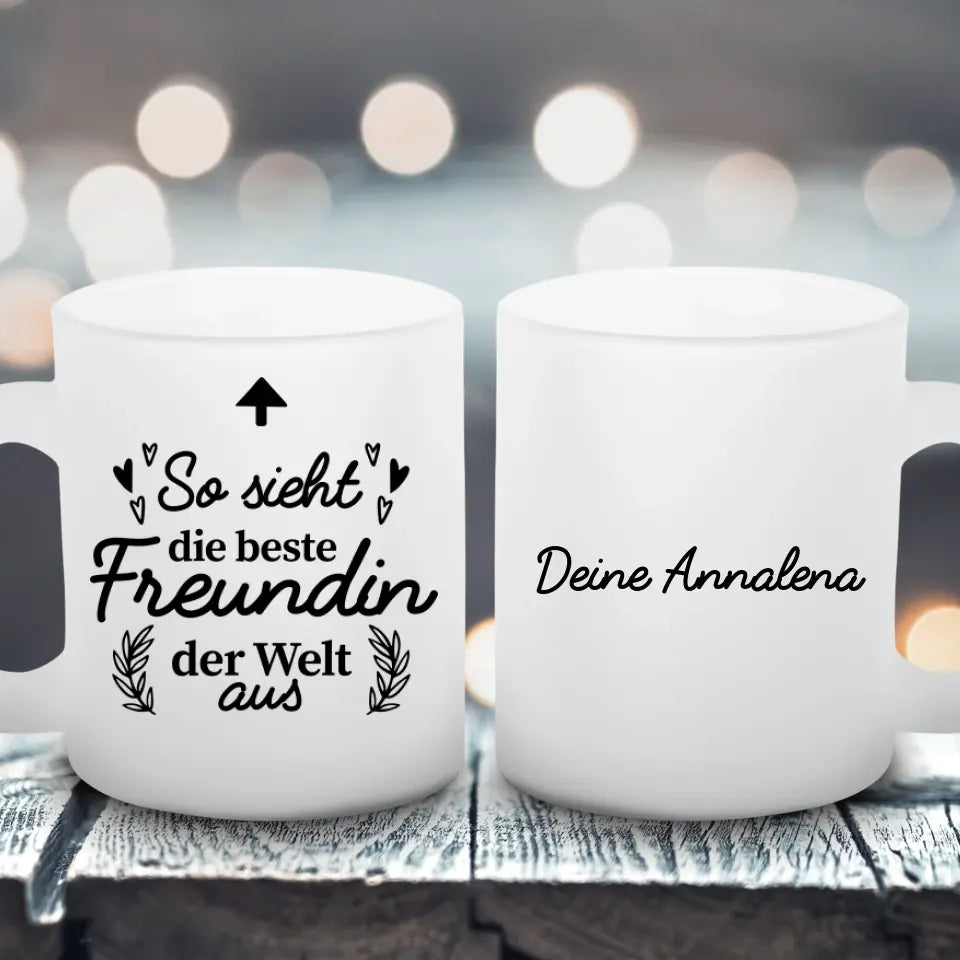 Weltbeste Freundin - Satinierte Tasse