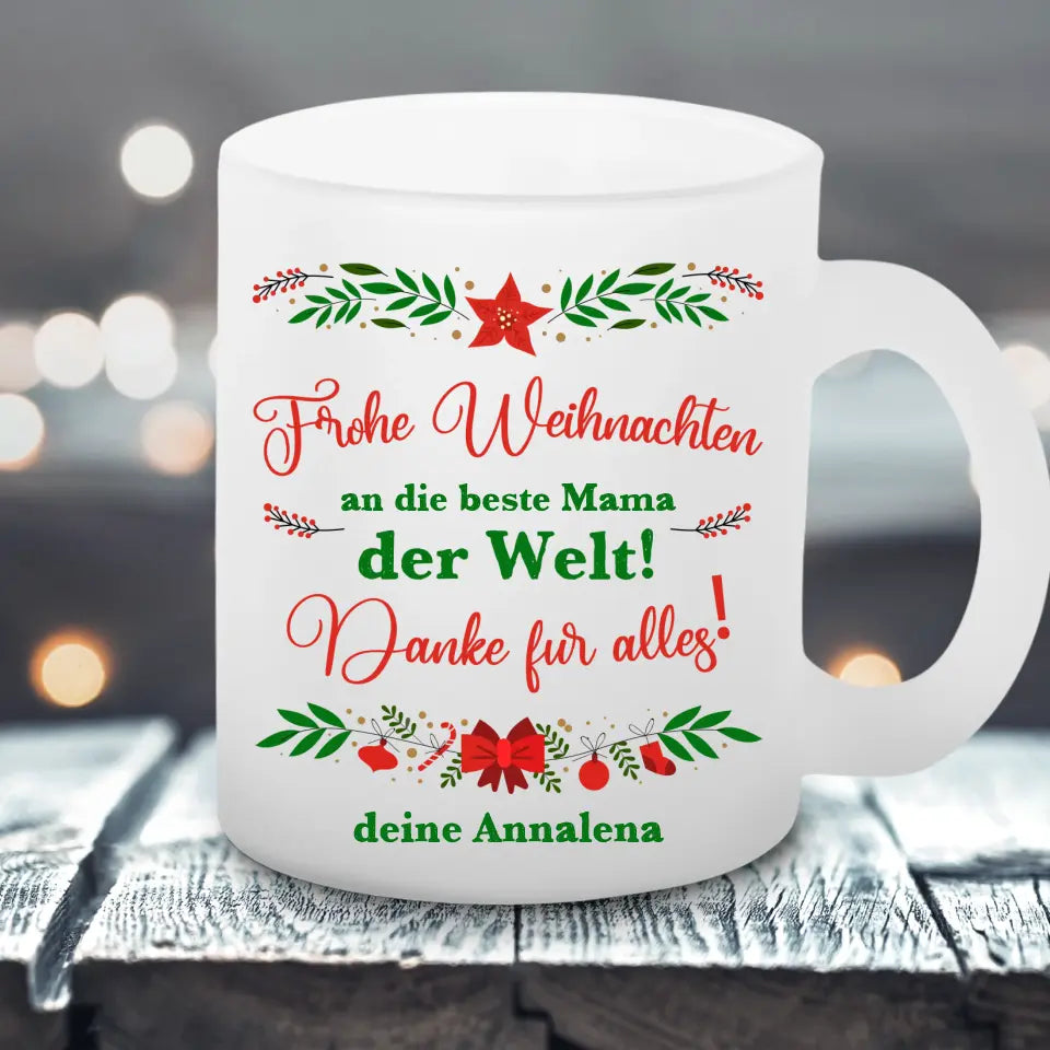 Weihnachten Mama - Satinierte Tasse
