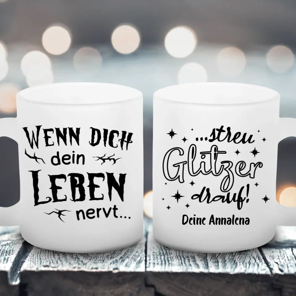 Streu Glitzer - Satinierte Tasse