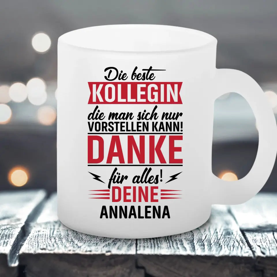 Beste Kollegin - Satinierte Tasse