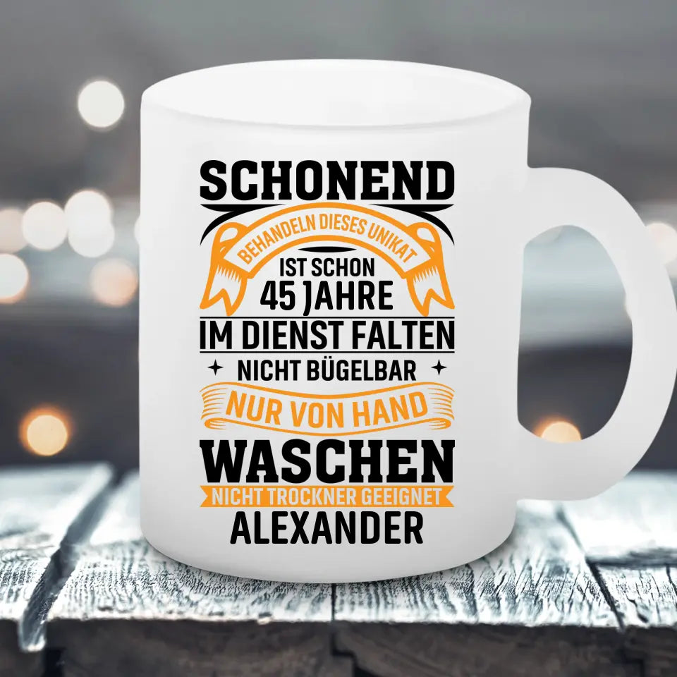 Schonend Behandeln - Satinierte Tasse