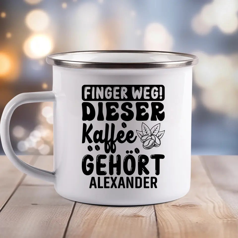 Finger Weg - Emaille Tasse