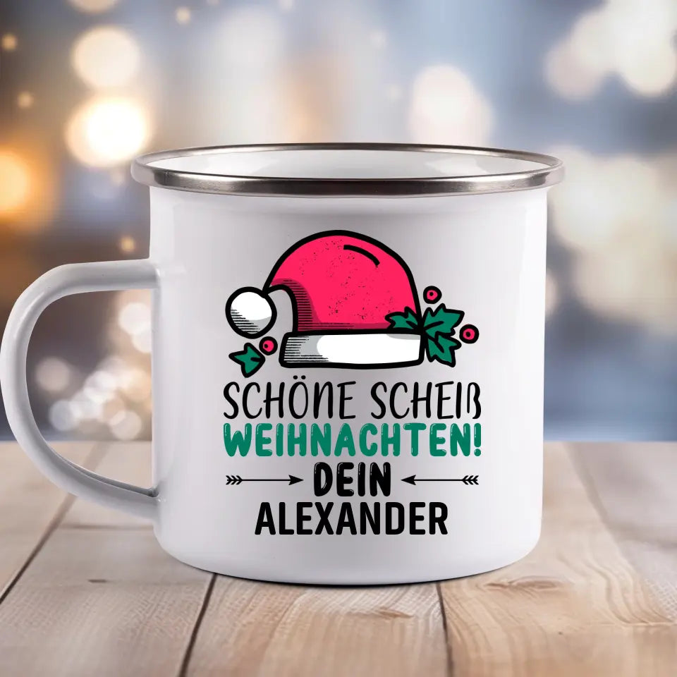 Schöne Sch* Weihnachten - Emaille Tasse