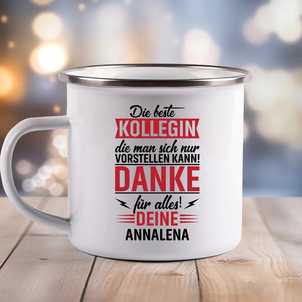Beste Kollegin - Emaille Tasse