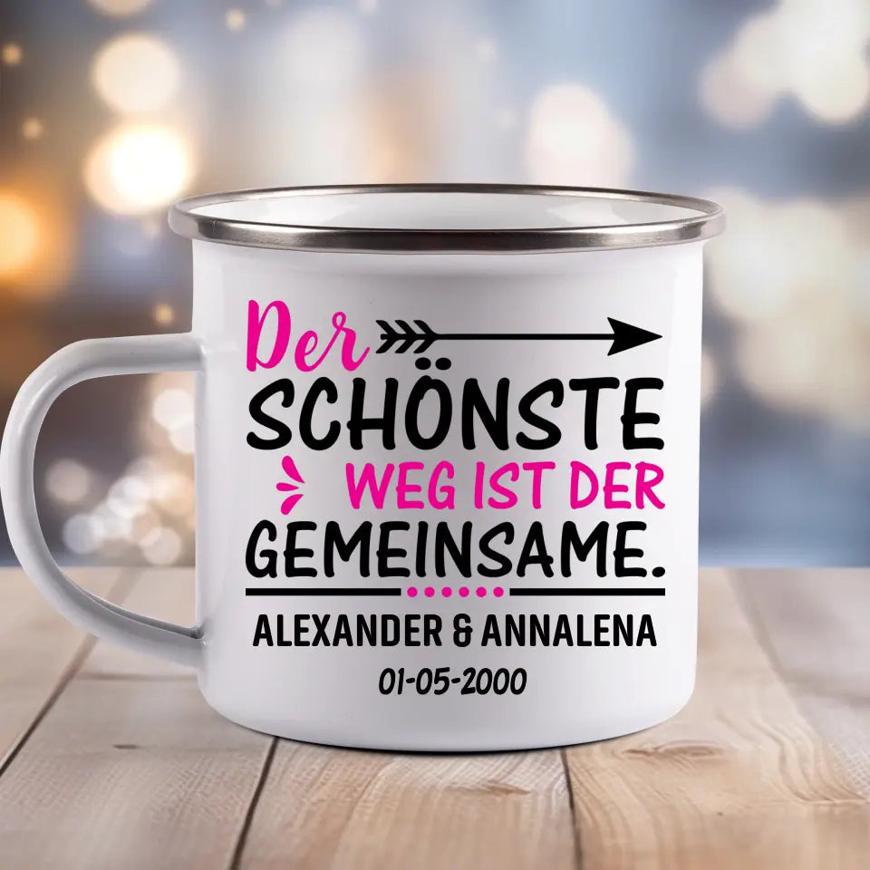 Gemeinsamer Weg - Emaille Tasse