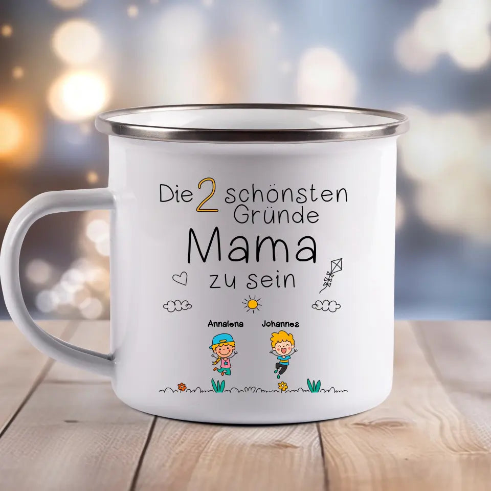 Schönsten Gründe - Emaille Tasse