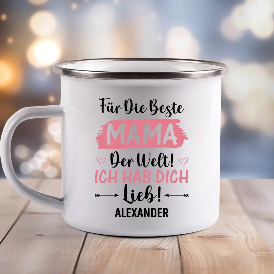 Beste Mama der Welt - Emaille Tasse