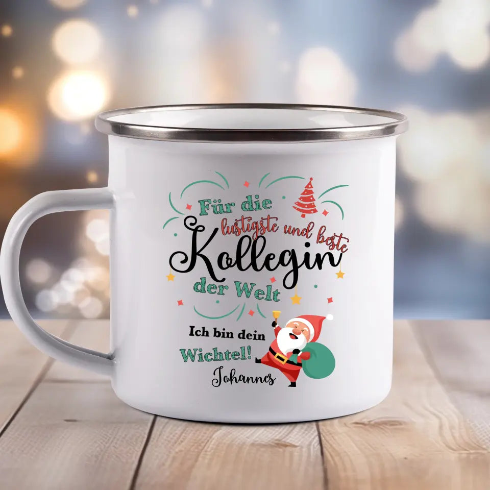 Lustige Kollegin - Emaille Tasse