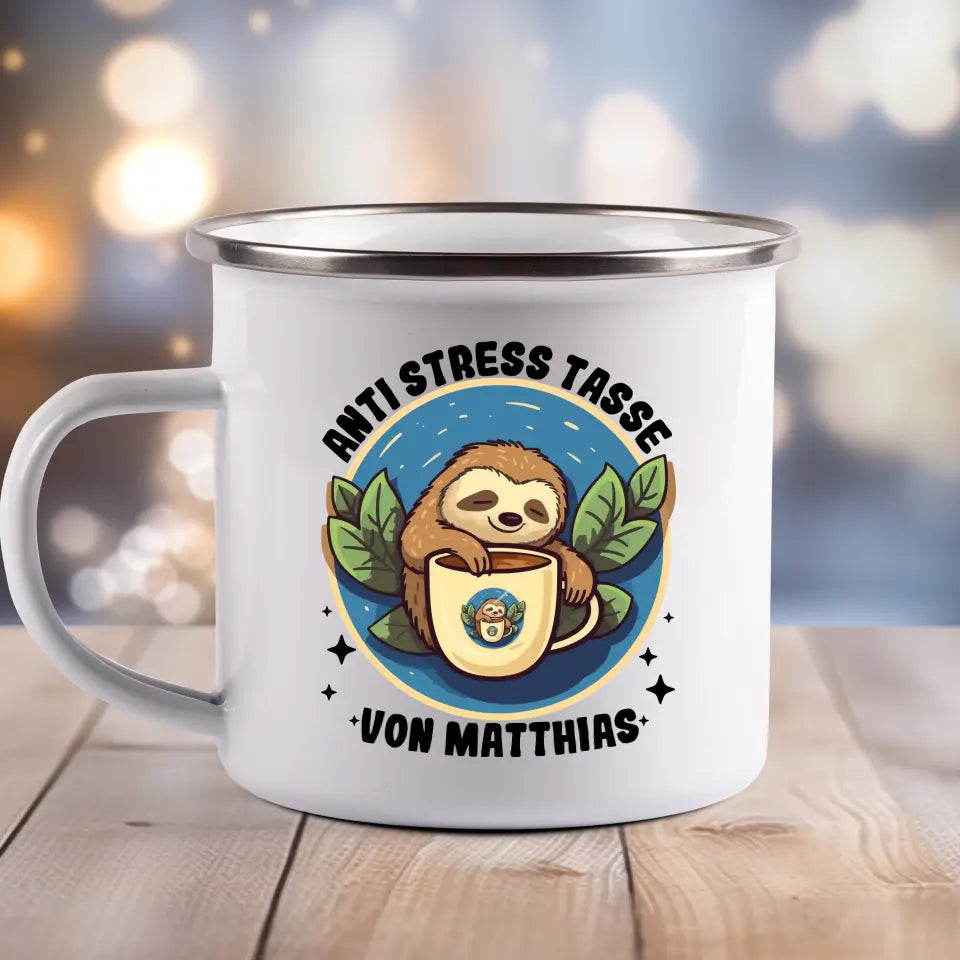 Anti Stress - Emaille Tasse