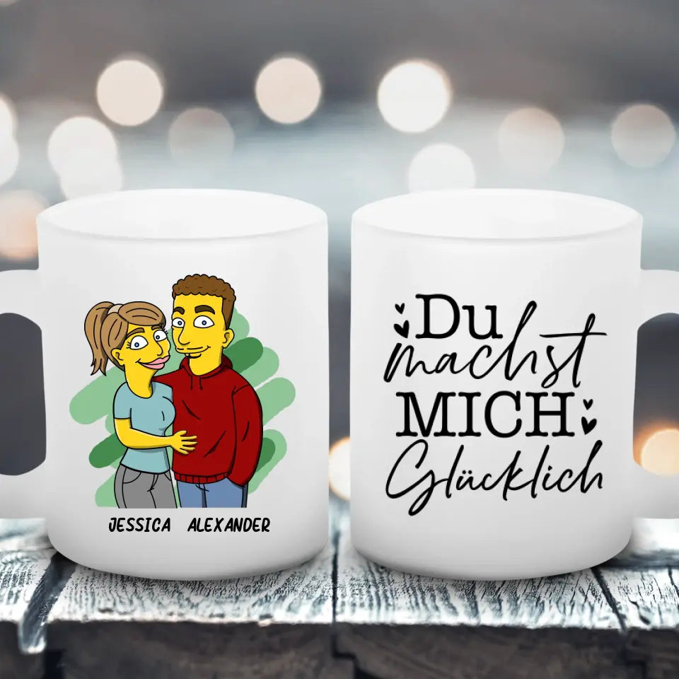 Gelbes Paar - Satinierte Tasse