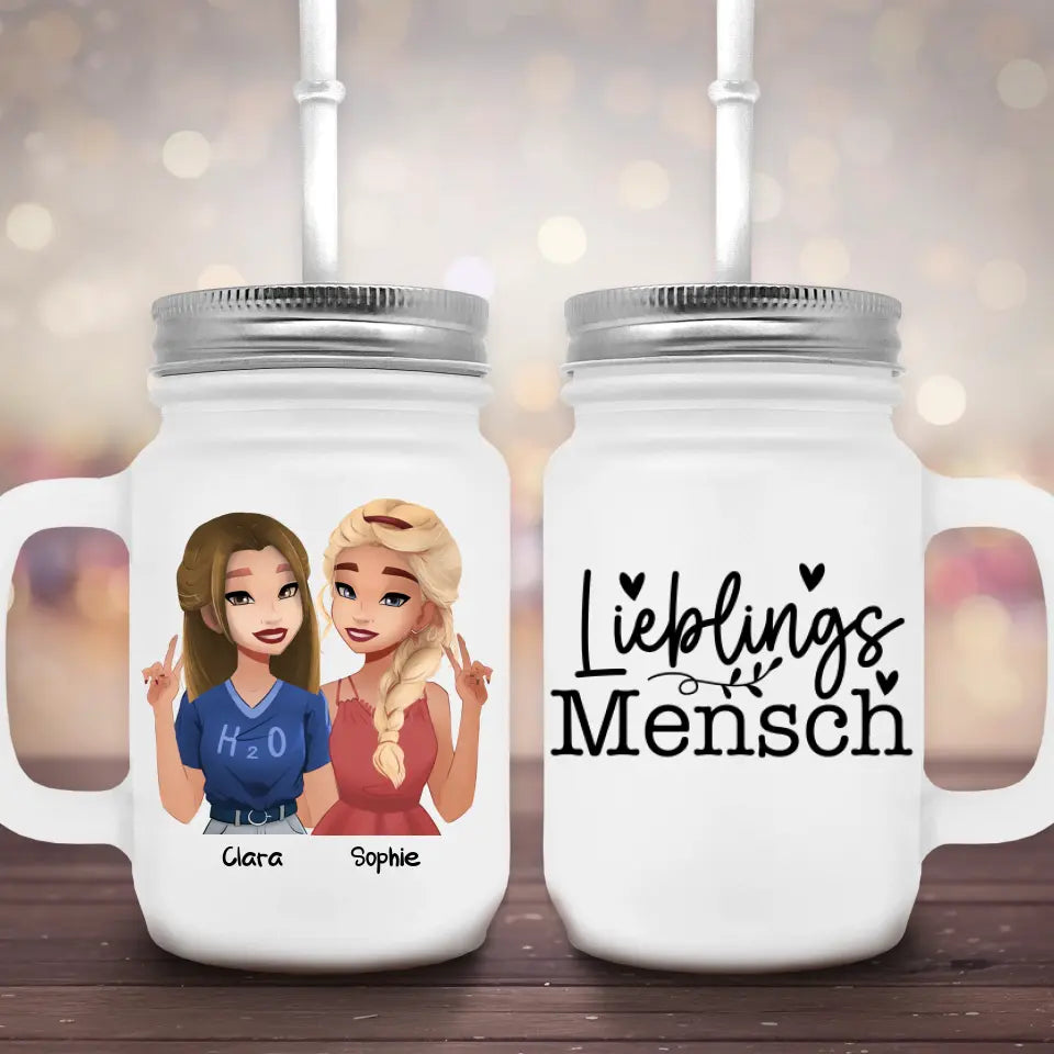 Zwei Freundinnen - Marmeladenglas