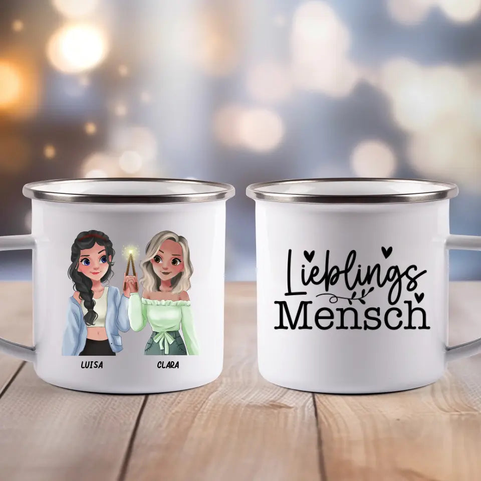 Zauber Freundinnen - Emaille Tasse