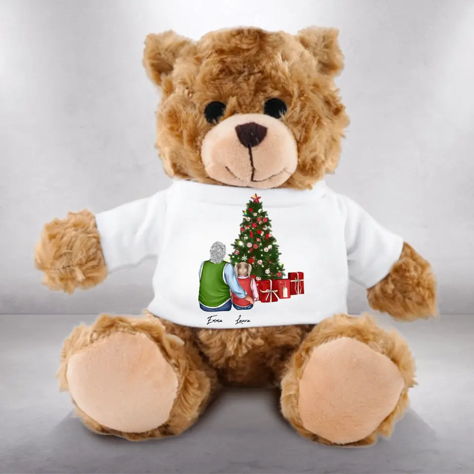 Oma und Enkel Weihnachten - Plüschtier Teddy