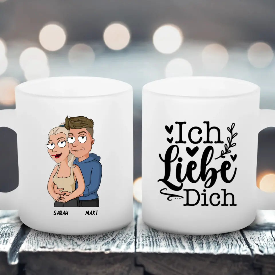 Cartoon Couple - Satinierte Tasse