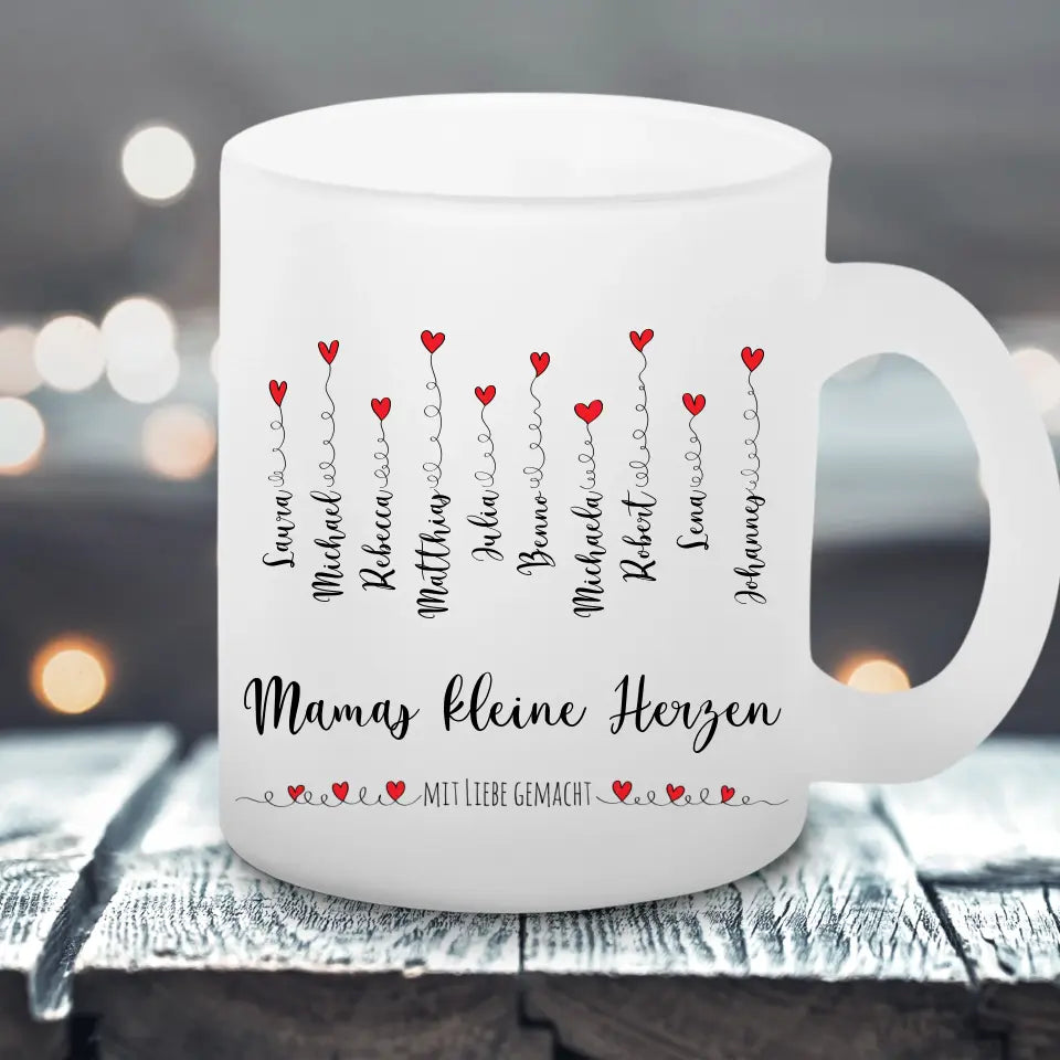 Kleine Herzen - satinierte Tasse