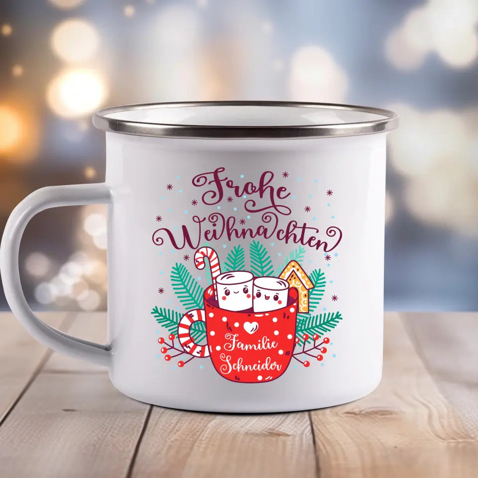 Familien Marshmallows - Emaille Tasse