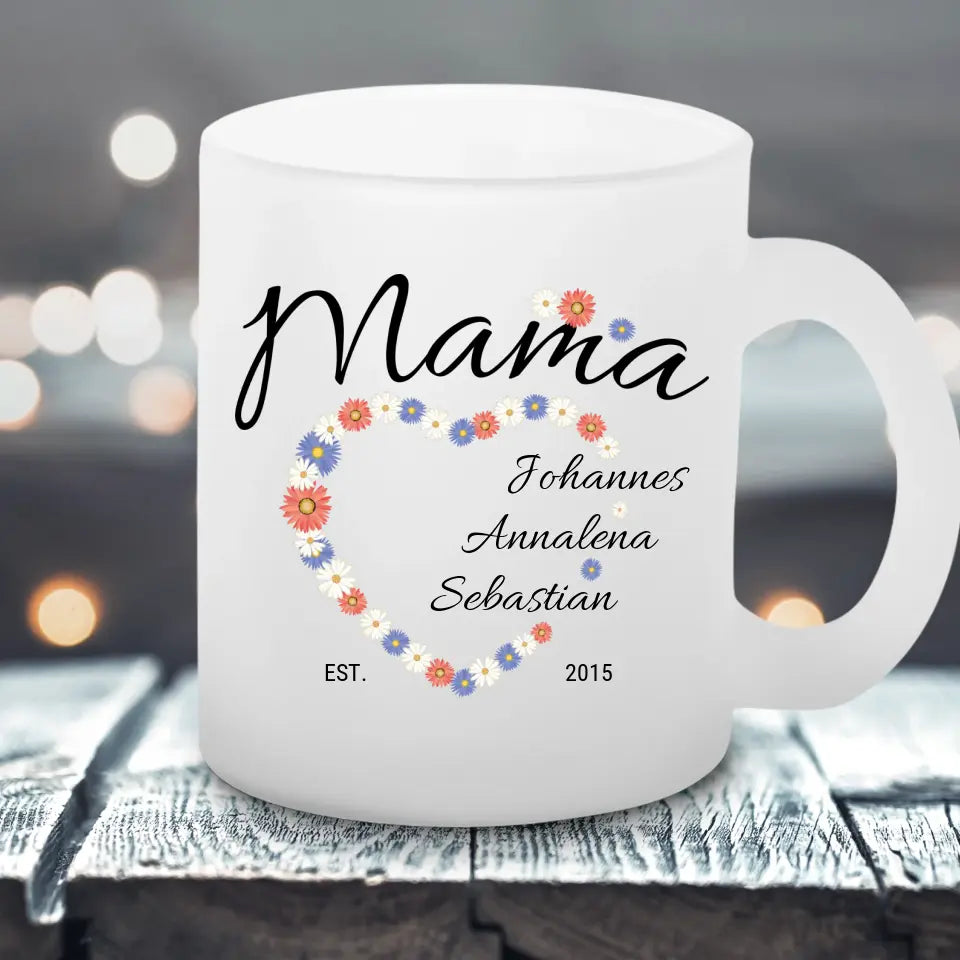 Mama Blumenherz - Satinierte Tasse