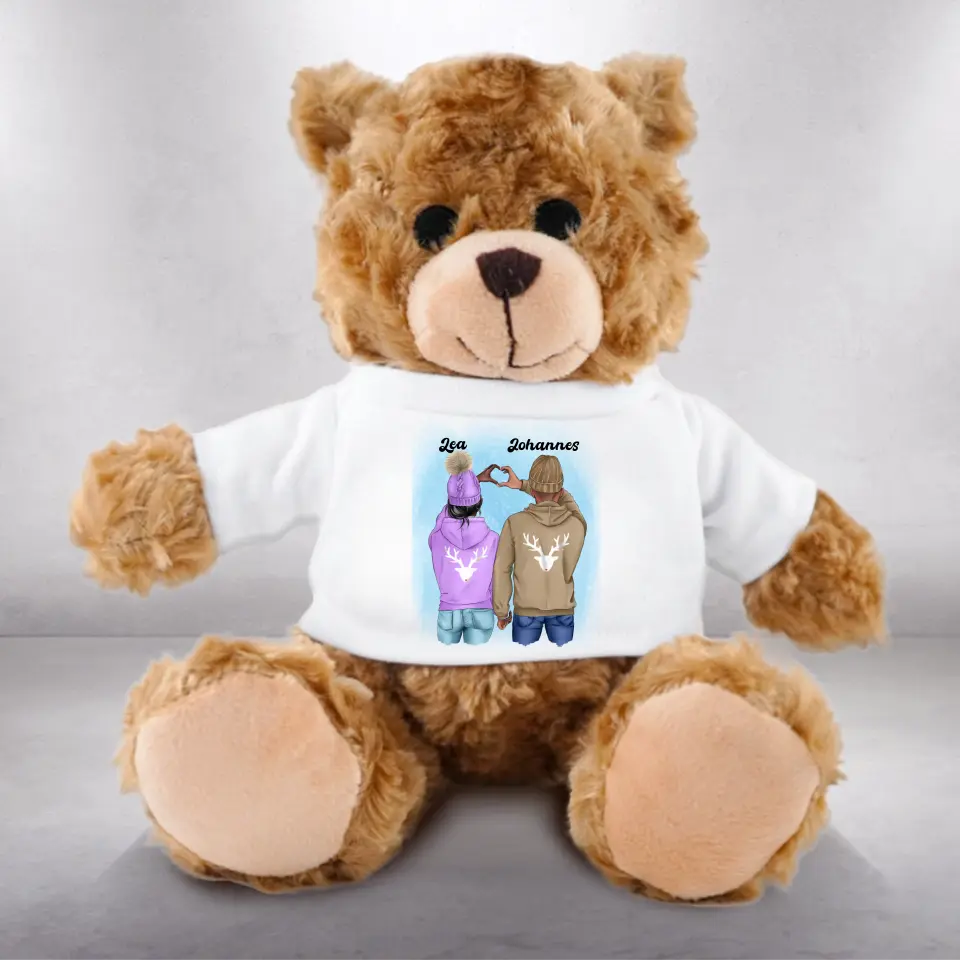 Paar im Winter - Plüschtier Teddy
