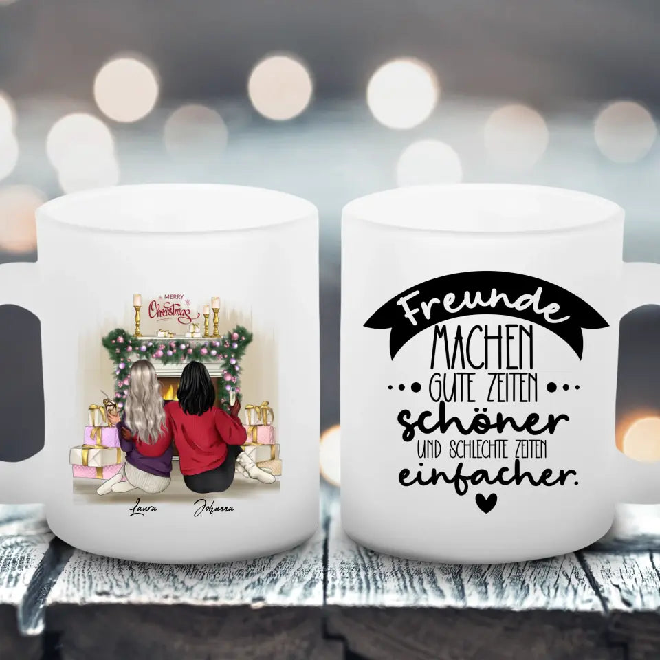 Beste Freundinnen Weihnachten - Satinierte Tasse