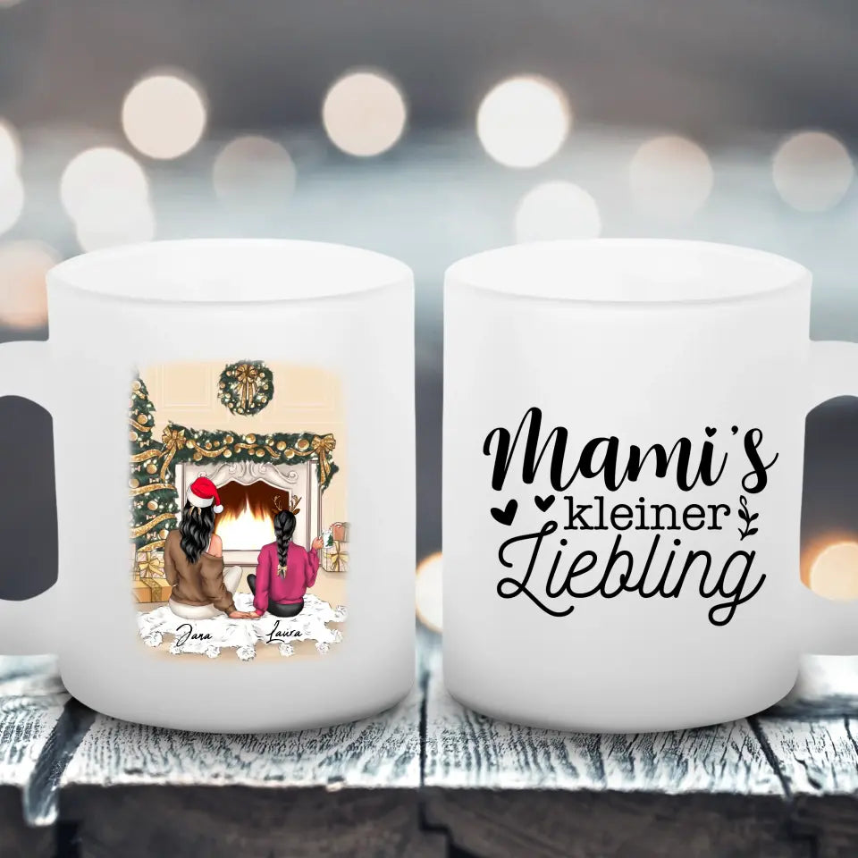 Mutter und Tochter Weihnachten - Satinierte Tasse