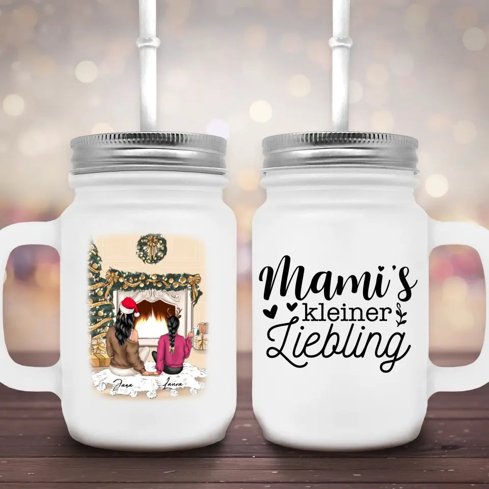 Mutter und Tochter Weihnachten - Marmeladenglas