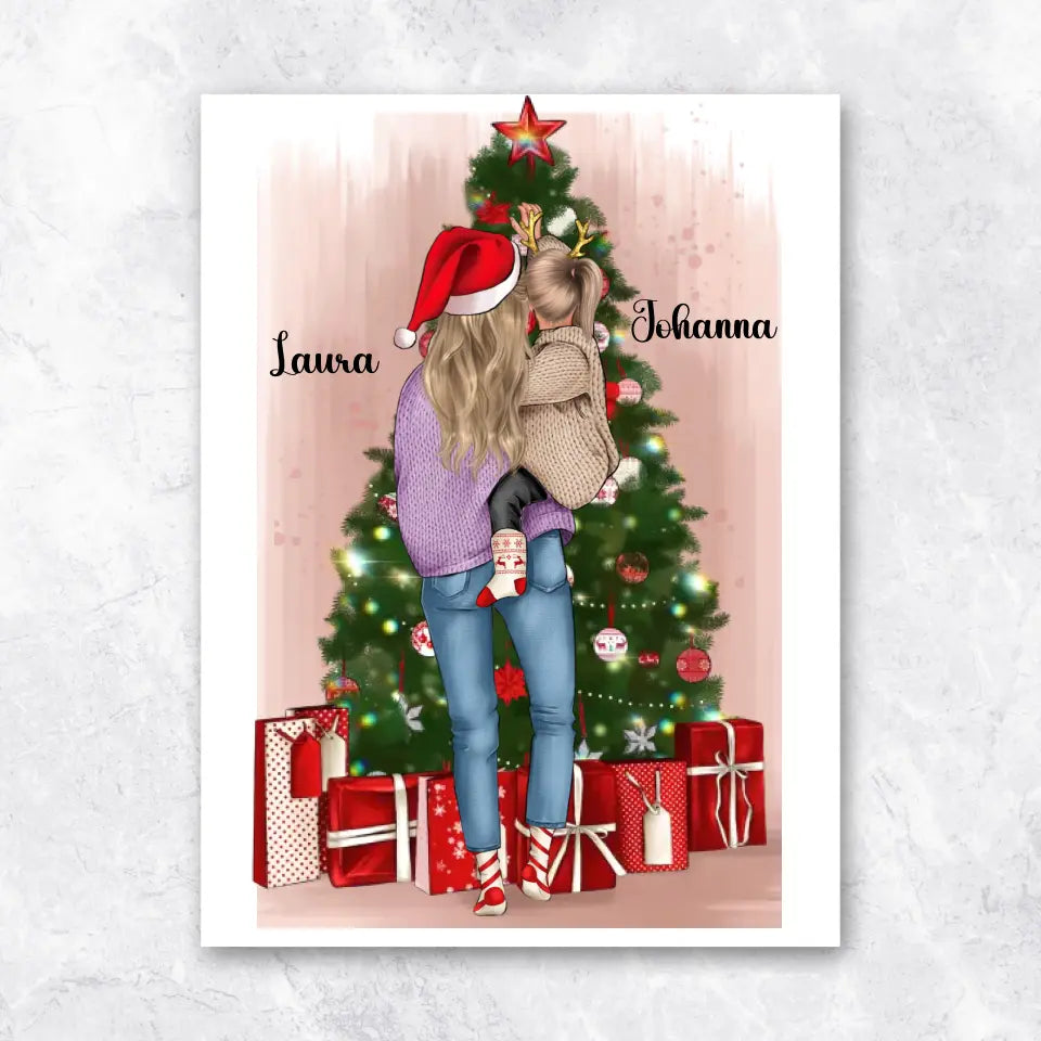 Mutter und Tochter Weihnachten - Poster