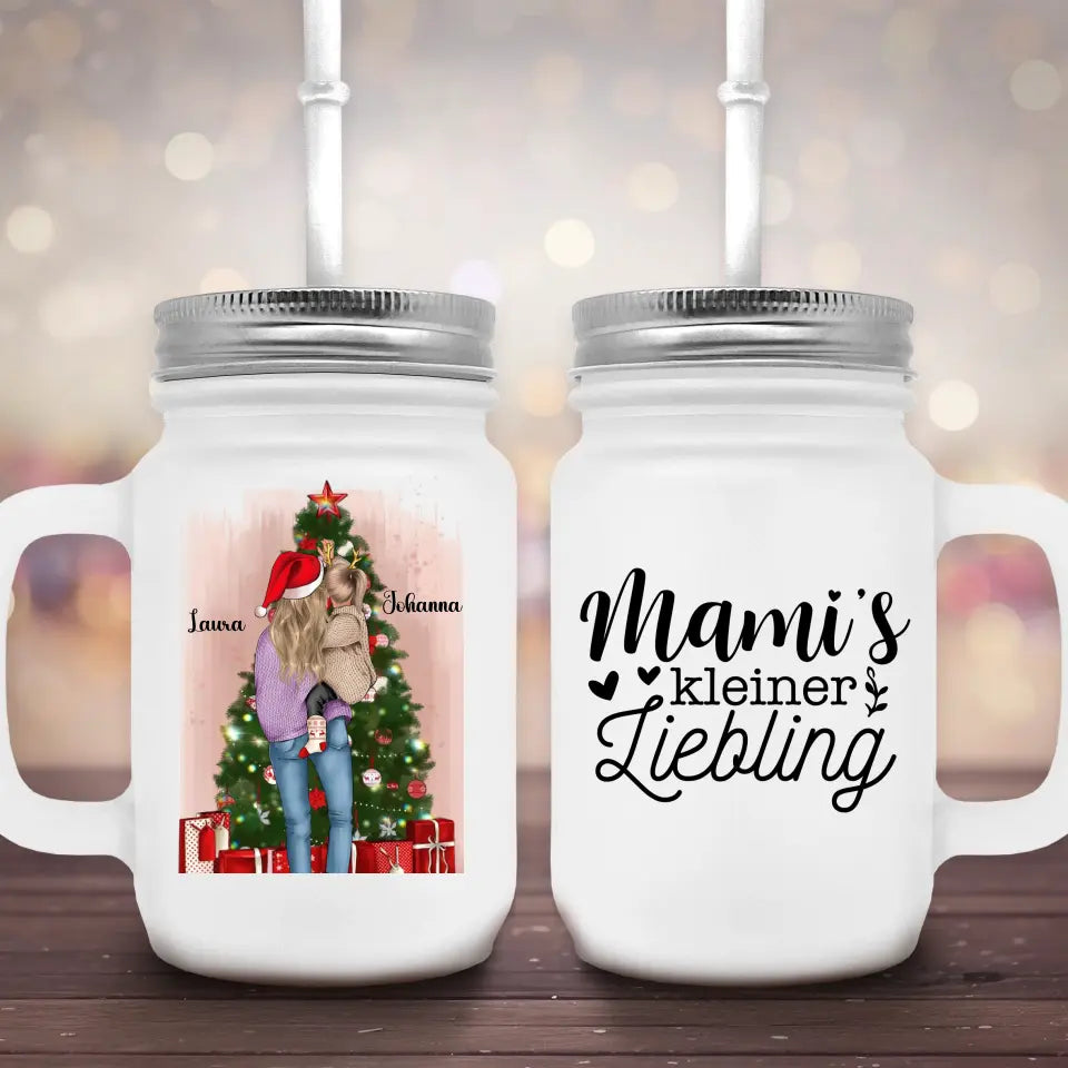 Mutter und Tochter Weihnachten - Marmeladenglas