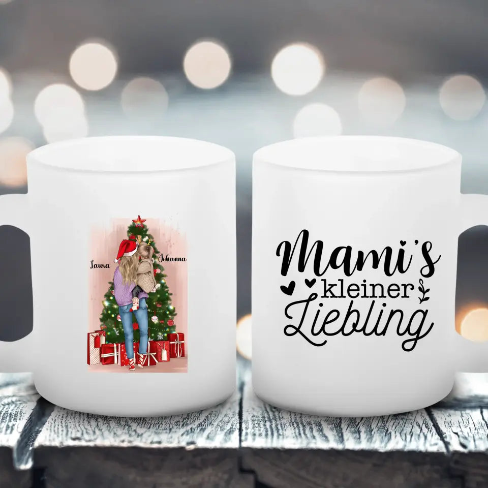 Mutter und Tochter Weihnachten - Satinierte Tasse