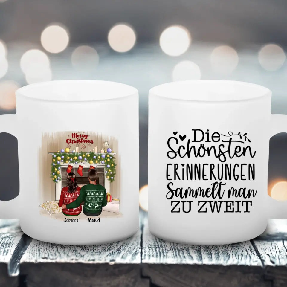 Süßes Paar Weihnachten - Satinierte Tasse