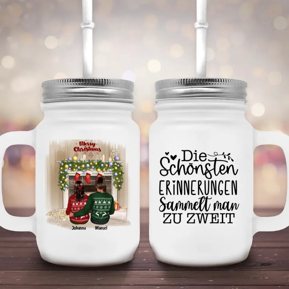 Süßes Paar Weihnachten - Marmeladenglas