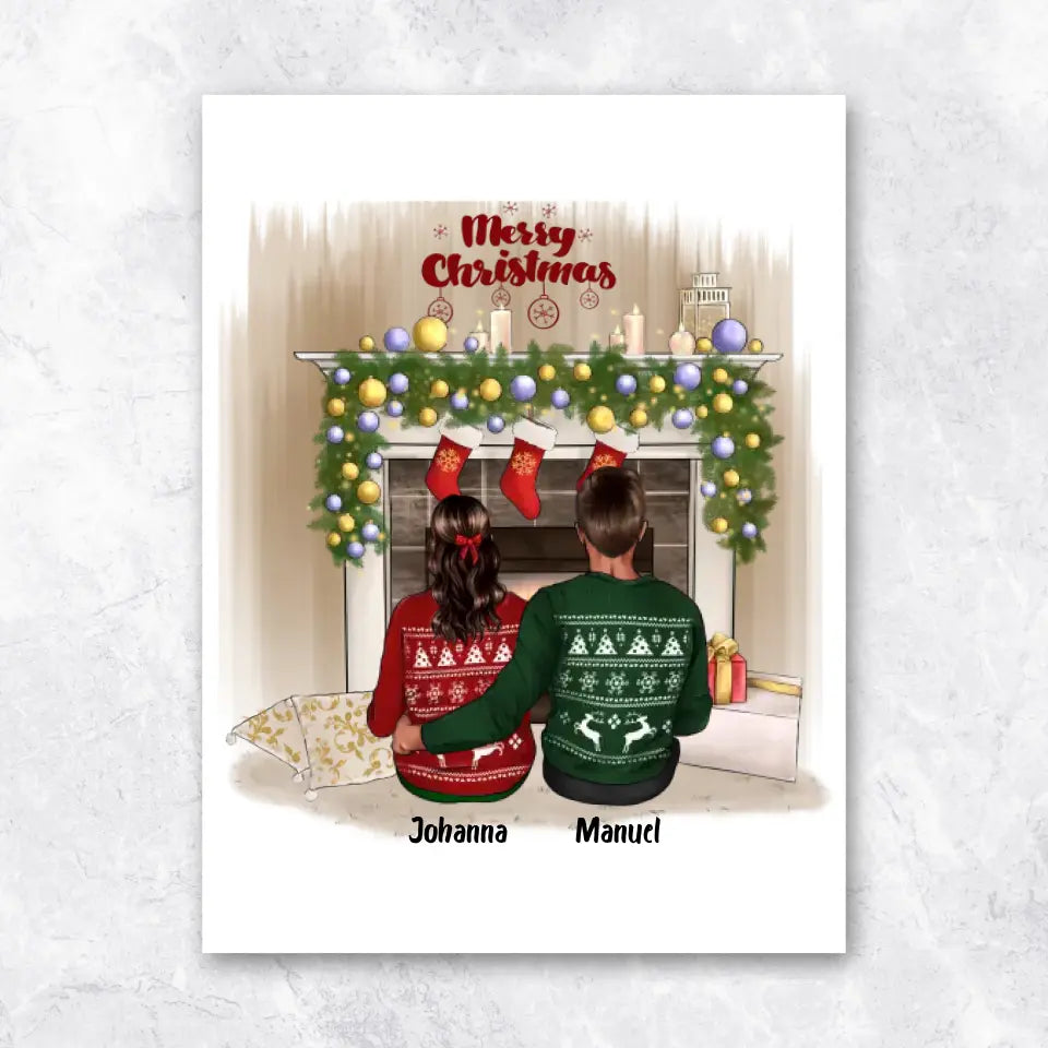 Süßes Paar Weihnachten - Poster