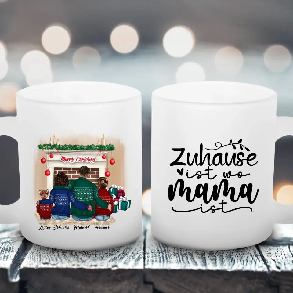 Familien Weihnachten - Satinierte Tasse