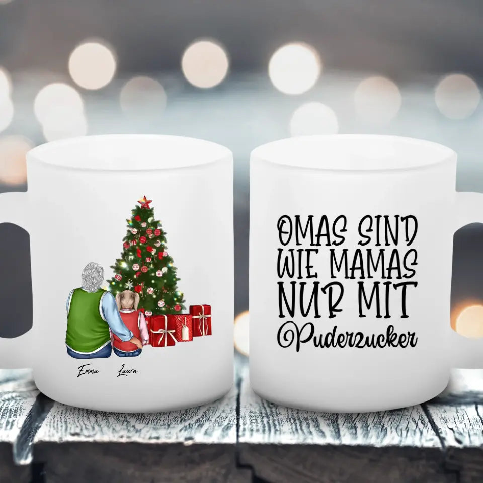 Oma und Enkel Weihnachten - Satinierte Tasse