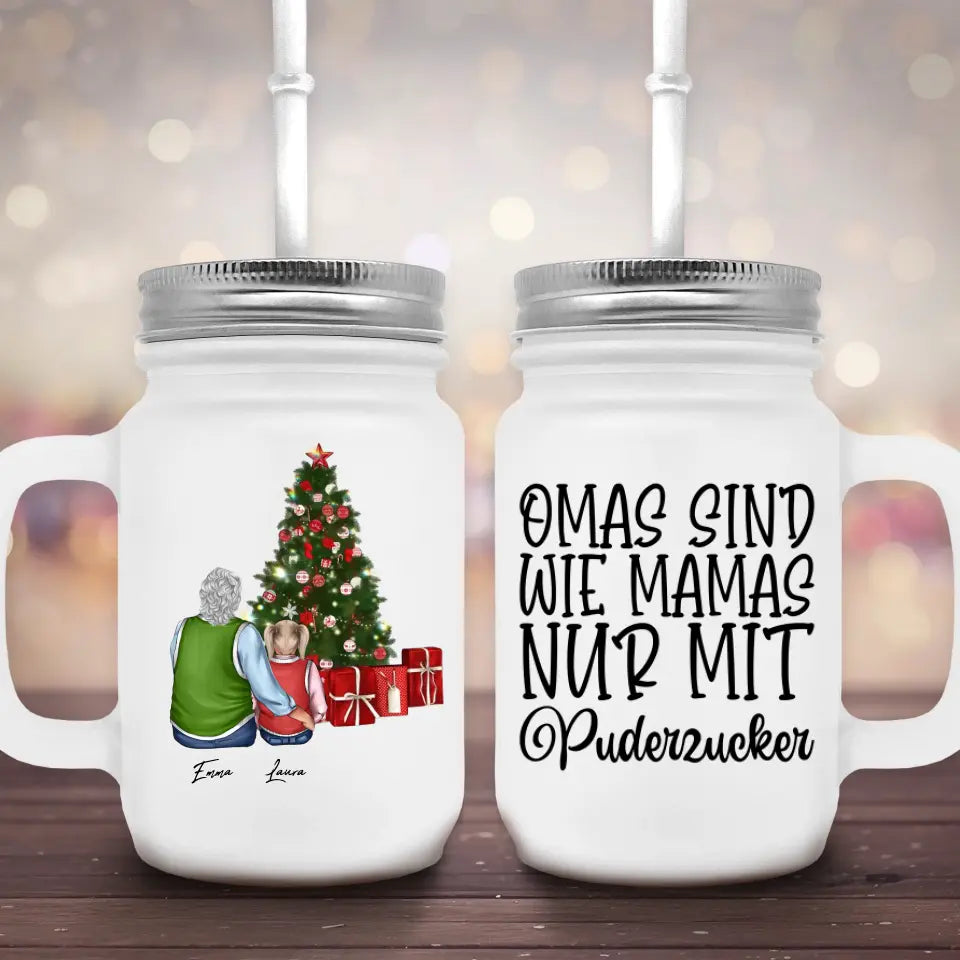 Oma und Enkel Weihnachten - Marmeladenglas