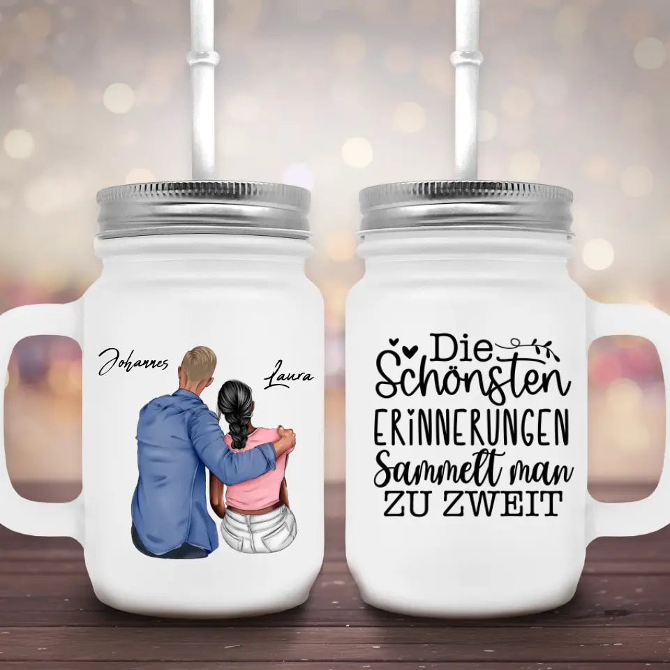 Paar am Strand - Marmeladenglas