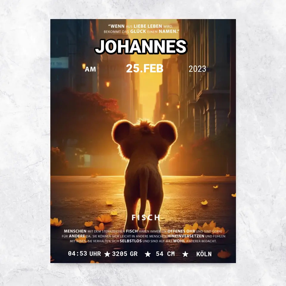 Kleiner Löwe läuft Geburtsposter