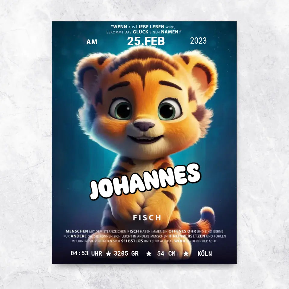 Baby Tiger Geburtsposter