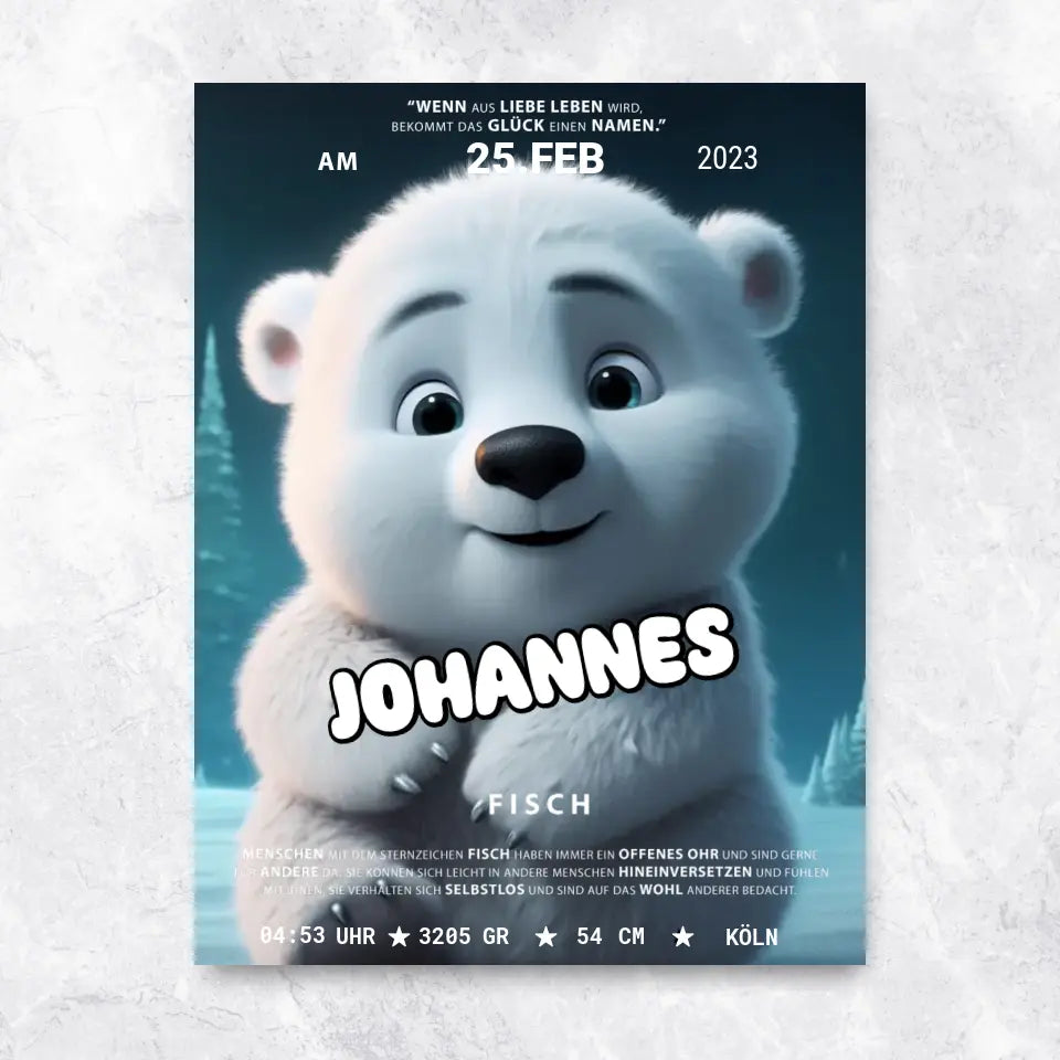 Kleiner Eisbär Geburtsposter