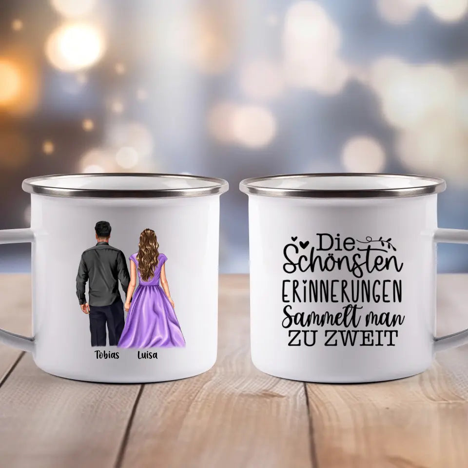 Schickes Paar - Emaille Tasse