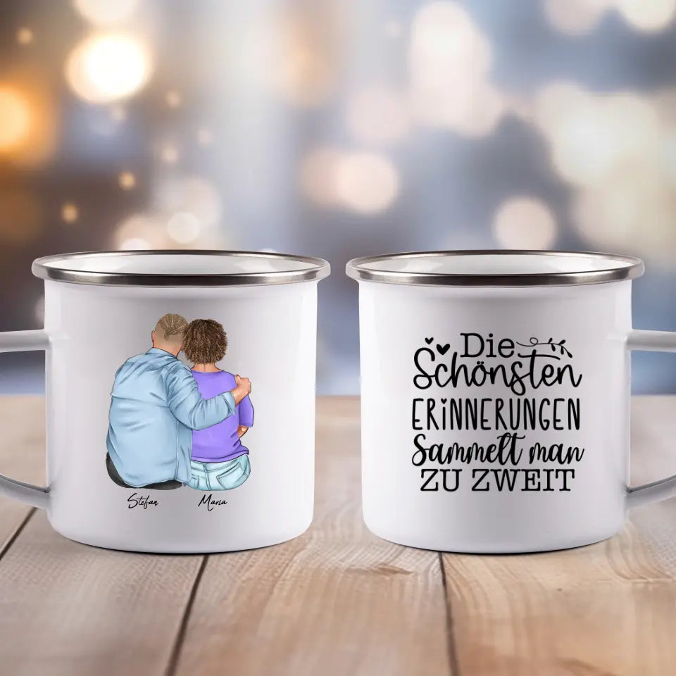 Süßes Pärchen - Emaille Tasse