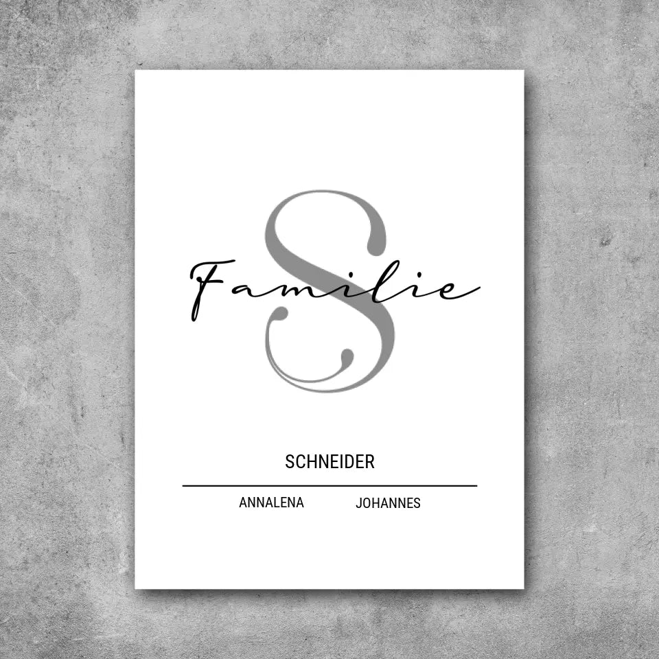 Familienname mit Buchstabe - Leinwand