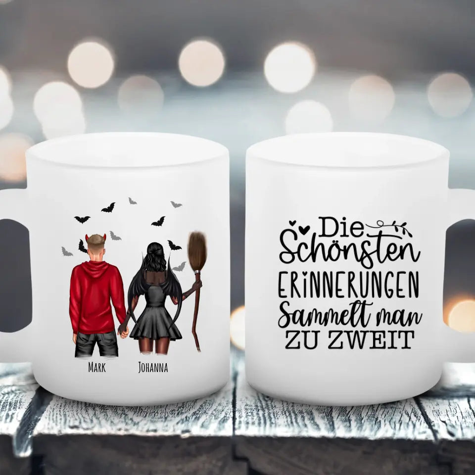 Halloween Paar - Satinierte Tasse