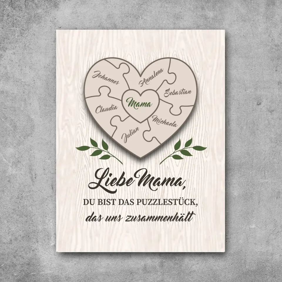 Familie Puzzle - Leinwand