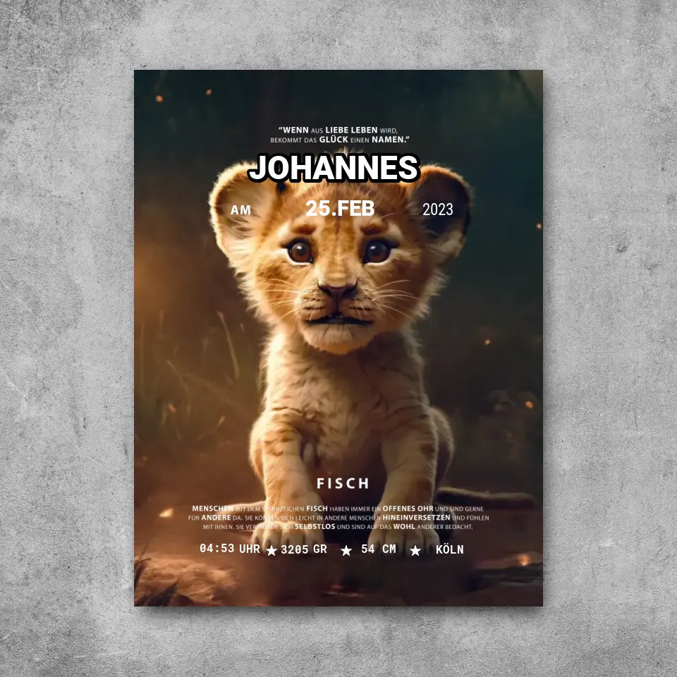 Kleiner Löwe - Leinwand