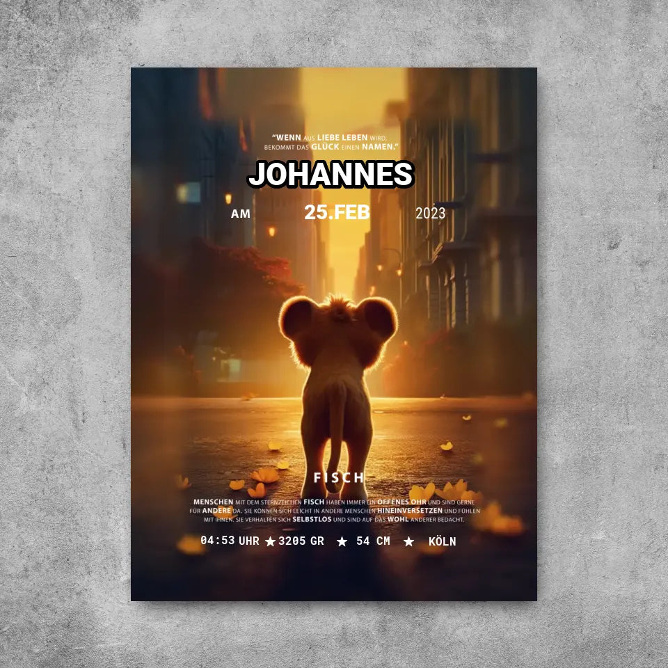 Kleiner Löwe läuft - Leinwand