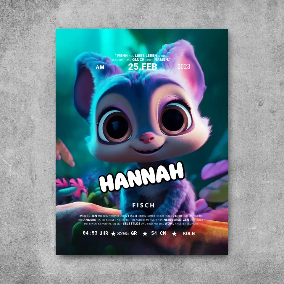 Lila Tier - Leinwand