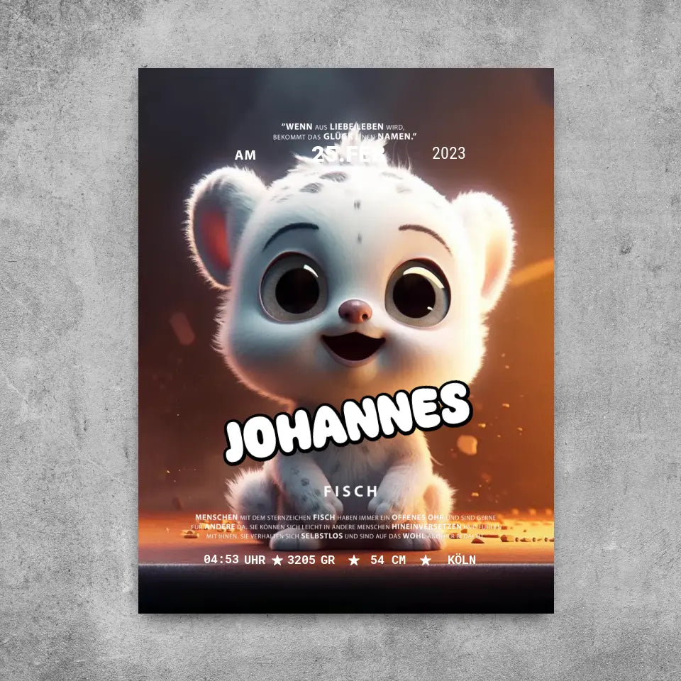 Weisser Lemur - Leinwand