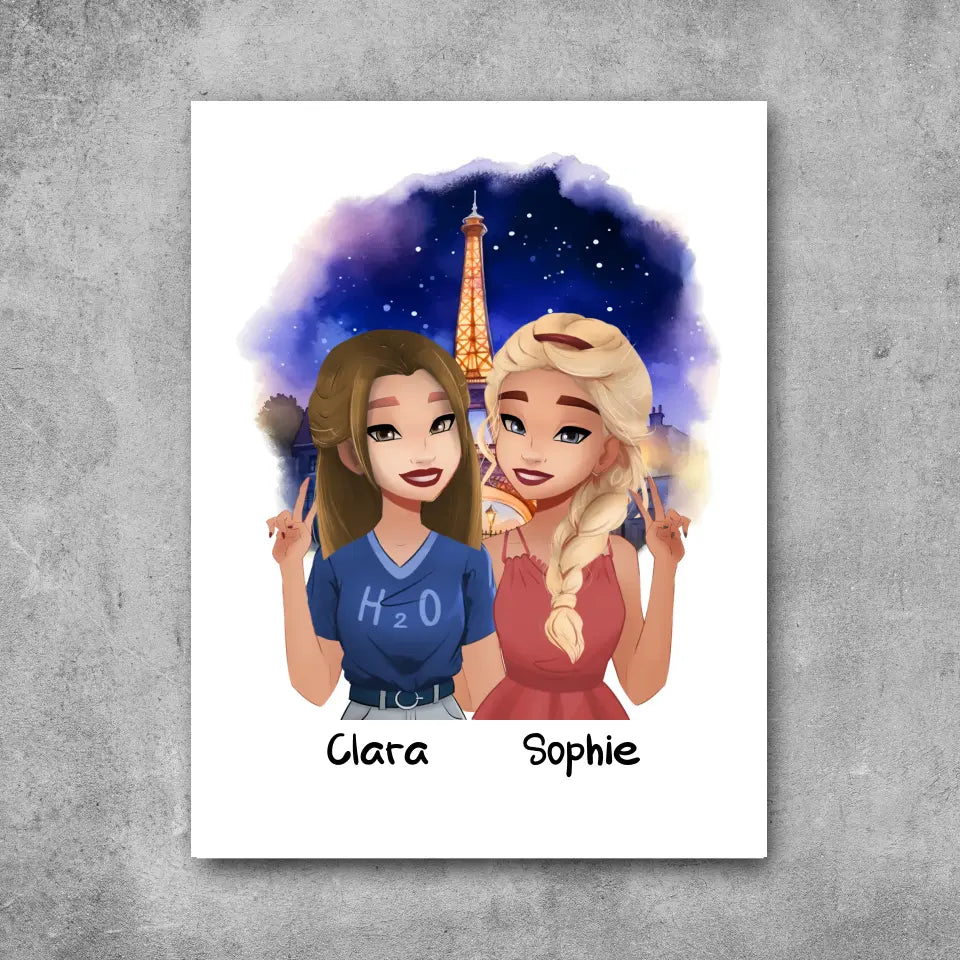 Peace Freundinnen - Leinwand