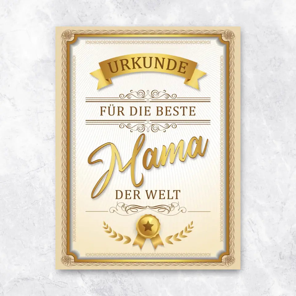 Beste Mama Urkunde - Poster